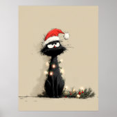 Grumpy Christmas Cat Mood ポスター (正面)