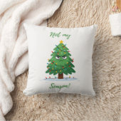 Grumpy Christmas Tree Cartoon – Funny "Not My Seas クッション (ブランケット)