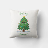 Grumpy Christmas Tree Cartoon – Funny "Not My Seas クッション (裏面)