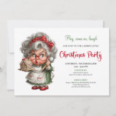 Grumpy Comic Grandma Cheerful Xmas Party Invite 招待状 (正面)