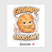 Grumpy Croissant Custom-Cut Vinyl Sticker シール (シート)