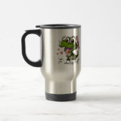 Grumpy Dino Mug - 「朝アレルギーだ」 トラベルマグ (左)