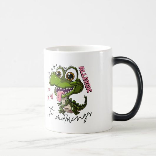 Grumpy Dino Mug - 「朝アレルギーだ」 モーフィングマグカップ (右)