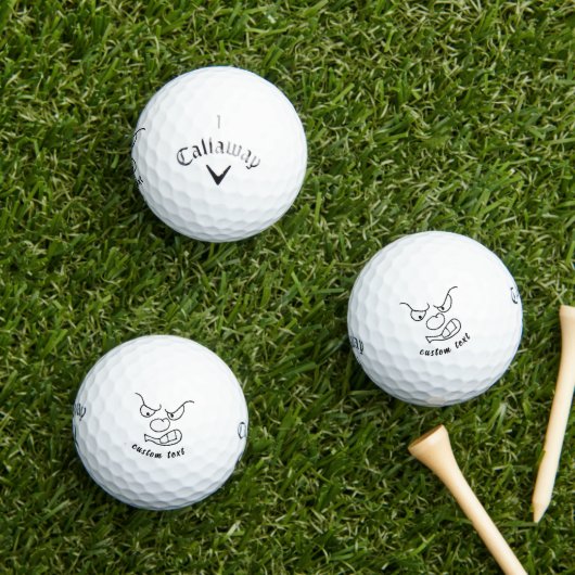 Grumpy Face GIF Golf Balls | Personalized Fun Gift ゴルフボール (インサイチュ 芝生)