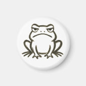 Grumpy Frog – 極簡ブラシストロークの気分 マグネット (正面)