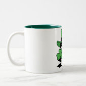 Grumpy Frog Japanese St. Patricks Day Shamrock ツートーンマグカップ (左)
