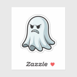 Grumpy Ghost Sticker – Angry Cute Boo シール