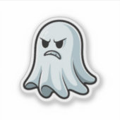 Grumpy Ghost Sticker – Angry Cute Boo シール (正面)