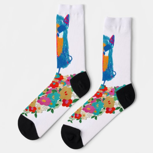 Grumpy Giant on Pastel Blooms ソックス (左)