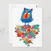 Grumpy Giant on Pastel Blooms ポストカード (正面/裏面)