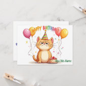 Grumpy Ginger Cat Birthday Humor カード (正面/裏面インサイチュ)