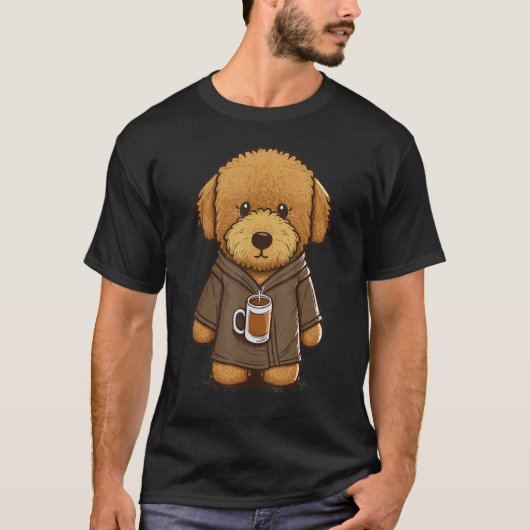 Grumpy Goldendoodle Coffee on Coffee Golden Doodl Tシャツ (正面)
