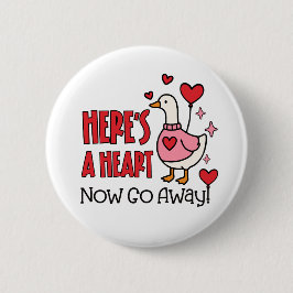 Grumpy Goose Anti-Valentine Heart 缶バッジ