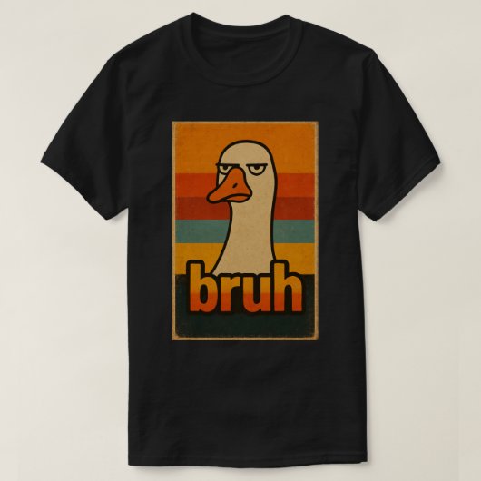 Grumpy Goose “bruh” Meme – Funny Retro Animal Tシャツ (デザイン正面)