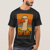 Grumpy Goose “bruh” Meme – Funny Retro Animal Tシャツ (正面)