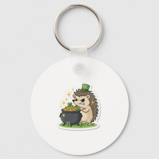 Grumpy Hedgehog St.Patrick's Day キーホルダー (正面)