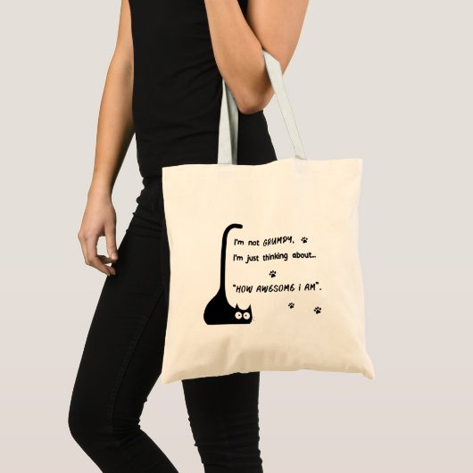 Grumpy Kitten how awesome I am Tote Bag トートバッグ (正面(商品))