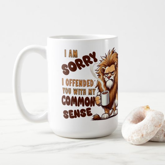 Grumpy Lion Coffee Mug – Funny Sarcastic Quote コーヒーマグカップ (ドーナツ)