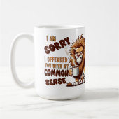 Grumpy Lion Coffee Mug – Funny Sarcastic Quote コーヒーマグカップ (左)