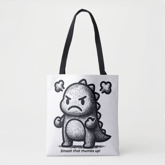 Grumpy Little Dino トートバッグ (正面)