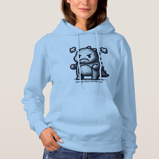 Grumpy Little Dino パーカ (正面)