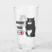 Grumpy mode on funny fat cat  タンブラーグラス (裏面)