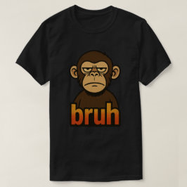 Grumpy Monkey “bruh” Meme – 面白いレトロなサルコメ Tシャツ