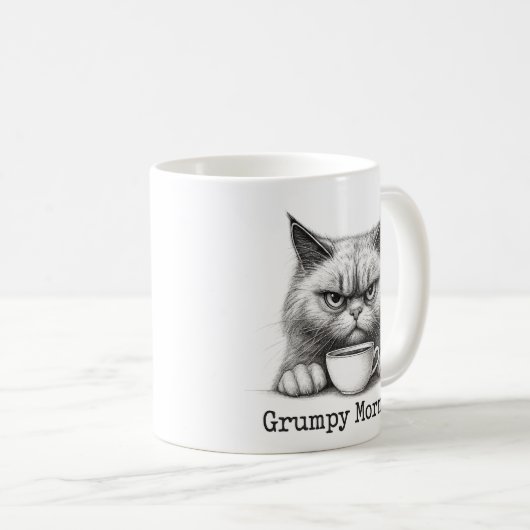 Grumpy Morning Cat Coffee Mug コーヒーマグカップ (正面右)