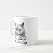 Grumpy Morning Cat Coffee Mug コーヒーマグカップ (正面左)