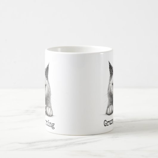 Grumpy Morning Cat Coffee Mug コーヒーマグカップ (中央)
