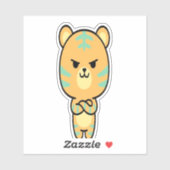 Grumpy Orange Tiger Cute Kawaii Cartoon Sticker シール (シート)