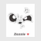 Grumpy Panda Face Minimalist Vinyl Laptop Sticker. シール (シート)