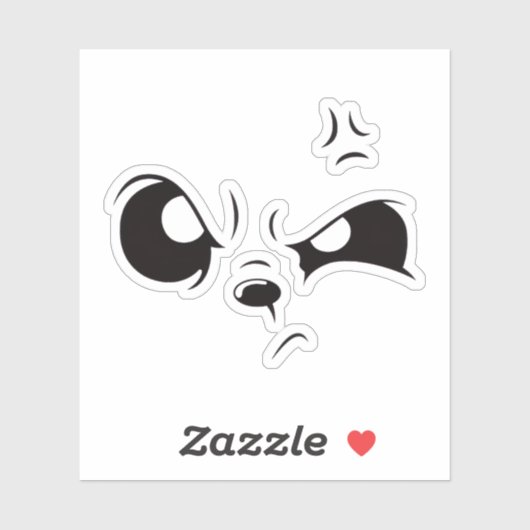 Grumpy Panda Face Minimalist Vinyl Laptop Sticker. シール (シート)