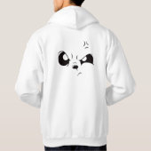 Grumpy Panda Face Minimalist White Oversized Hoodi パーカ (裏面)