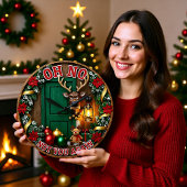 Grumpy Reindeer Oh No ラージ壁時計