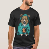 Grumpy Sheltie Coffee  Dog on Coffee Shetland Shee Tシャツ (正面)