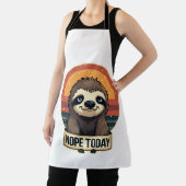 Grumpy Sloth Vintage Funny Retro Shirt Design エプロン (インサイチュ)