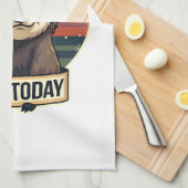 Grumpy Sloth Vintage Funny Retro Shirt Design キッチンタオル (四つ折り)