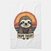Grumpy Sloth Vintage Funny Retro Shirt Design キッチンタオル (縦)