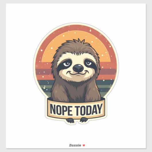 Grumpy Sloth Vintage Funny Retro Shirt Design シール (シート)