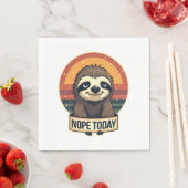 Grumpy Sloth Vintage Funny Retro Shirt Design スタンダードランチョンナプキン (インサイチュ)