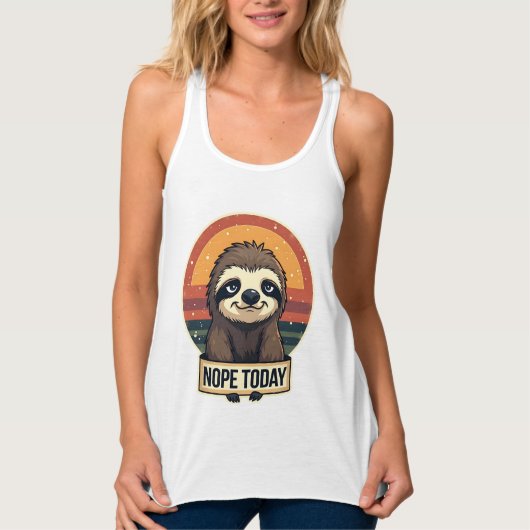 Grumpy Sloth Vintage Funny Retro Shirt Design タンクトップ (正面)
