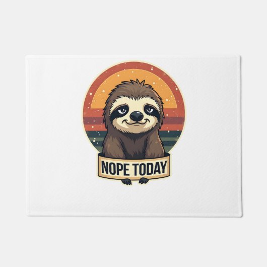 Grumpy Sloth Vintage Funny Retro Shirt Design ドアマット (正面)