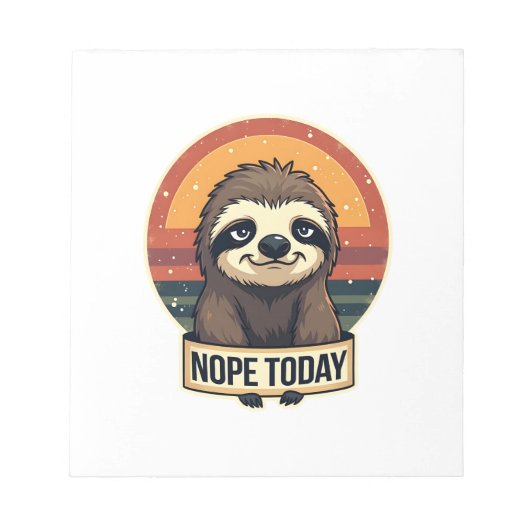 Grumpy Sloth Vintage Funny Retro Shirt Design ノートパッド (正面)