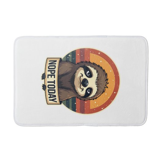 Grumpy Sloth Vintage Funny Retro Shirt Design バスマット (正面)