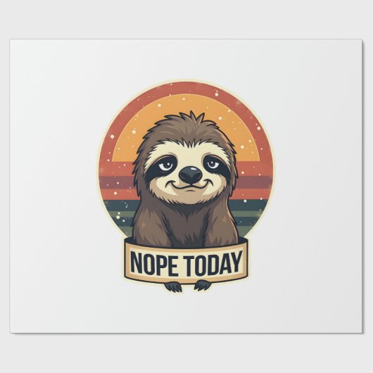 Grumpy Sloth Vintage Funny Retro Shirt Design ラッピングペーパー (フラット)
