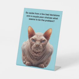 Grumpy Sphynx Cat 台座サイン