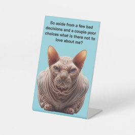 Grumpy Sphynx Cat 台座サイン