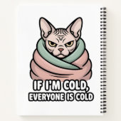 Grumpy Sphynx Cat Cold Humor Cartoon Art ノートブック (裏面)