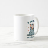 Grumpy Sphynx Cat Cold Humor Cartoon Design コーヒーマグカップ (正面右)